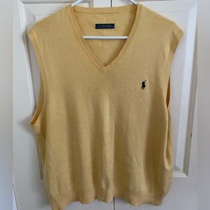 Yellow polo Ralph Lauren sweater vest, MENS LARGE